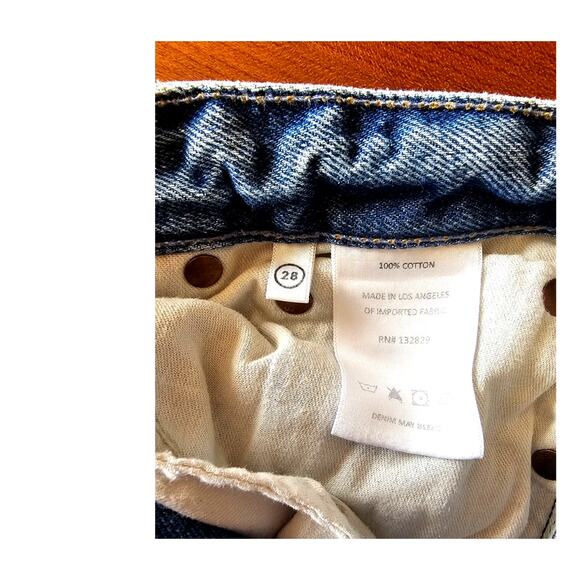 GRLFRND JEANS The Karolina High Rise Distressed Straight Crop Denim Jeans Sz 28 - Picture 10 of 11